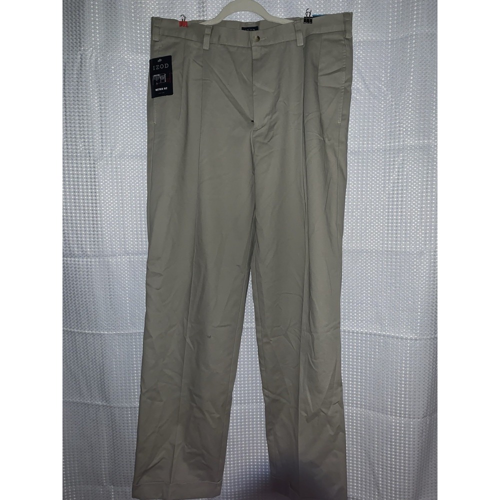 Izod American Chino Pants 100% Cotton 36x 34 Khaki Dress‎ Pants